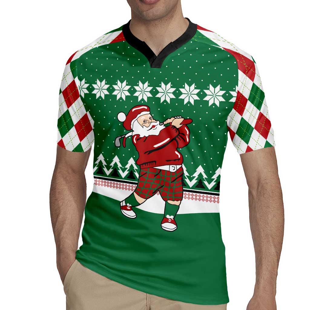 Golfer Santa Christmas Rugby Jersey Xmas Holiday Patterns - Wonder Print Shop