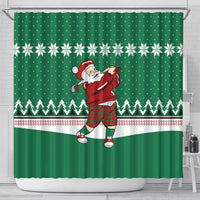 Golfer Santa Christmas Shower Curtain Xmas Holiday Patterns - Wonder Print Shop
