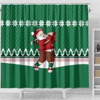 Golfer Santa Christmas Shower Curtain Xmas Holiday Patterns - Wonder Print Shop