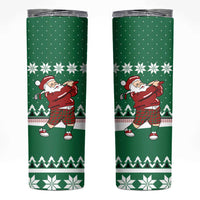 Golfer Santa Christmas Skinny Tumbler Xmas Holiday Patterns - Wonder Print Shop