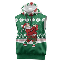 Golfer Santa Christmas Sleeveless Hoodie Xmas Holiday Patterns - Wonder Print Shop