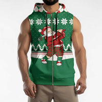 Golfer Santa Christmas Sleeveless Zip Hoodie Xmas Holiday Patterns - Wonder Print Shop