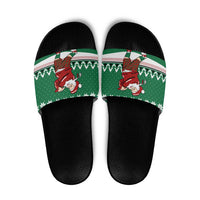 Golfer Santa Christmas Slide Sandals Xmas Holiday Patterns - Wonder Print Shop