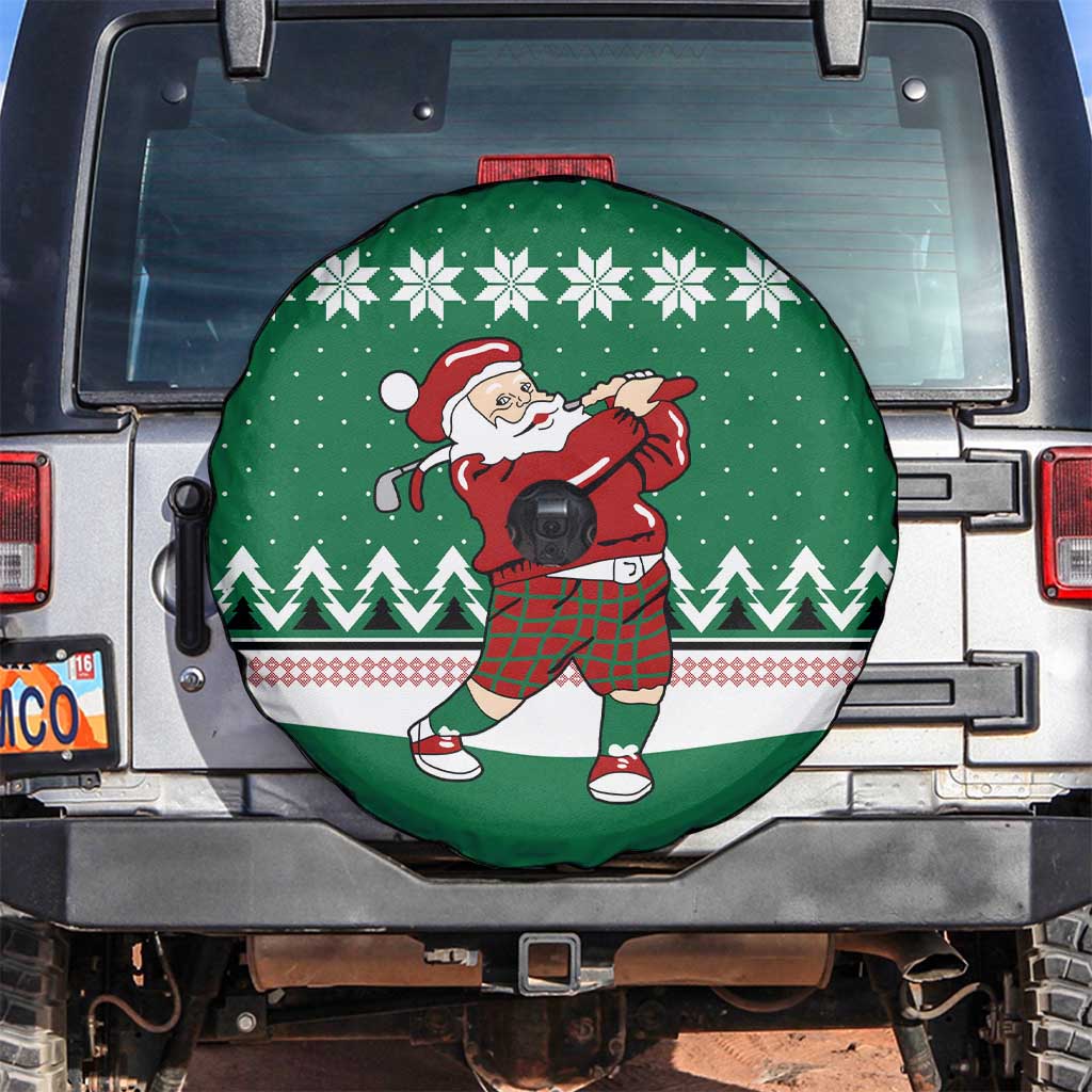 Golfer Santa Christmas Spare Tire Cover Xmas Holiday Patterns - Wonder Print Shop