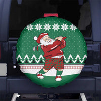 Golfer Santa Christmas Spare Tire Cover Xmas Holiday Patterns - Wonder Print Shop