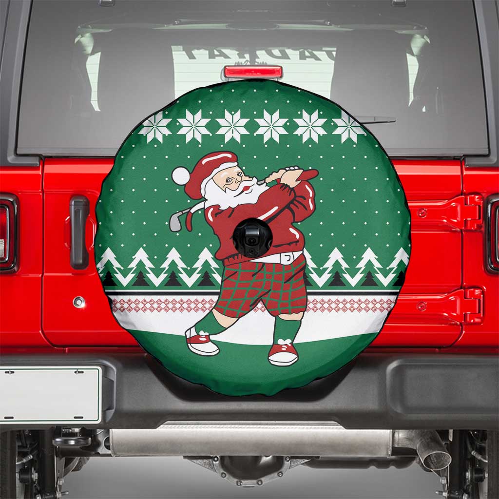 Golfer Santa Christmas Spare Tire Cover Xmas Holiday Patterns - Wonder Print Shop