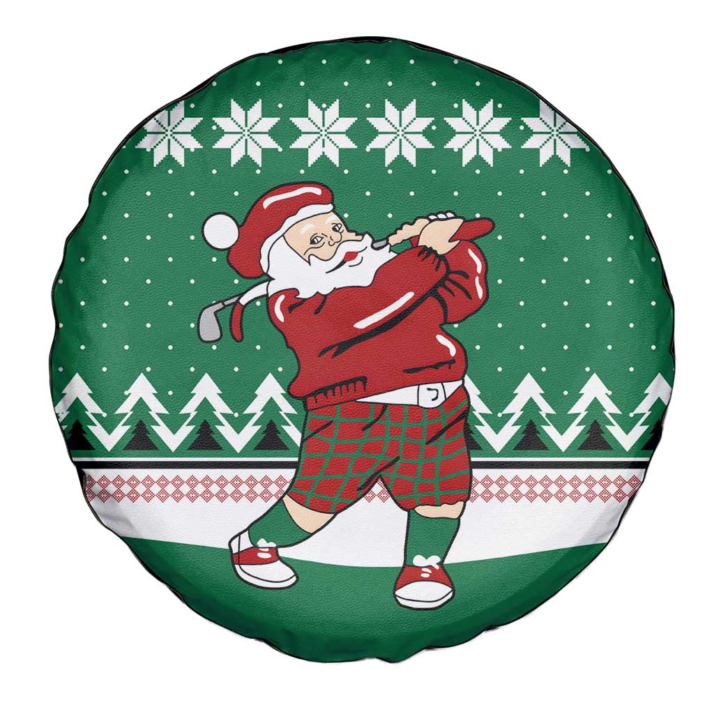 Golfer Santa Christmas Spare Tire Cover Xmas Holiday Patterns - Wonder Print Shop