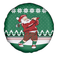 Golfer Santa Christmas Spare Tire Cover Xmas Holiday Patterns - Wonder Print Shop