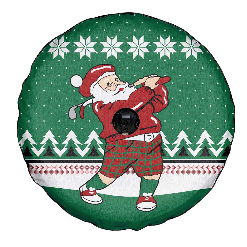 Golfer Santa Christmas Spare Tire Cover Xmas Holiday Patterns - Wonder Print Shop