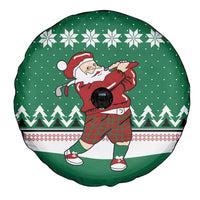 Golfer Santa Christmas Spare Tire Cover Xmas Holiday Patterns - Wonder Print Shop