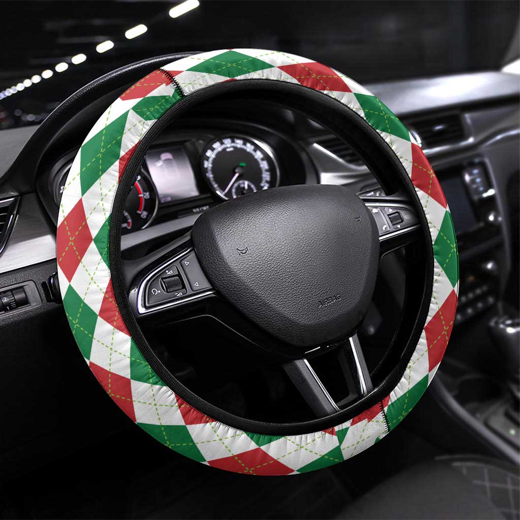 Golfer Santa Christmas Steering Wheel Cover Xmas Holiday Patterns - Wonder Print Shop