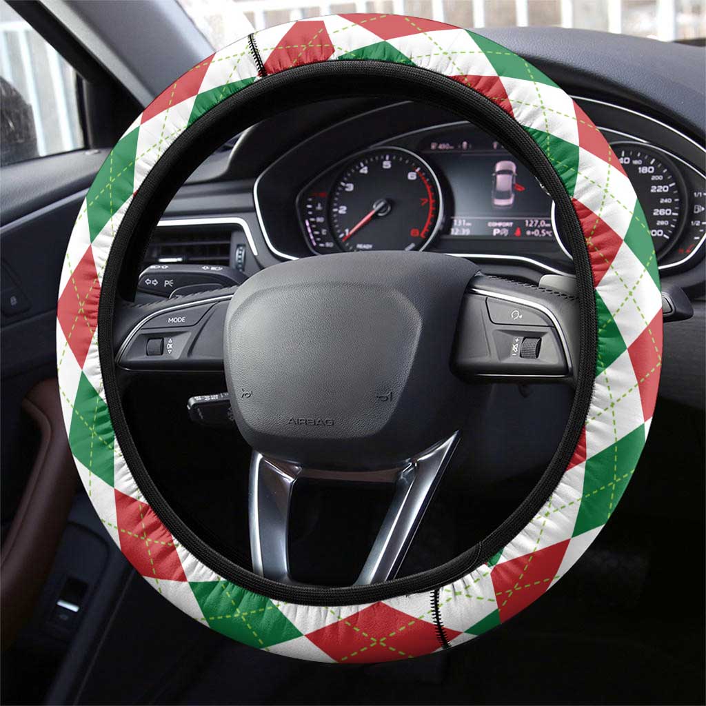 Golfer Santa Christmas Steering Wheel Cover Xmas Holiday Patterns - Wonder Print Shop