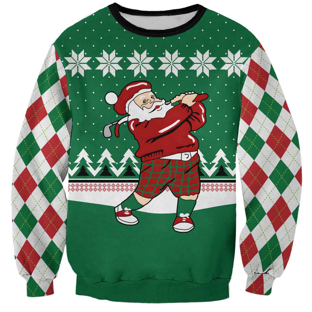 Golfer Santa Christmas Sweatshirt Xmas Holiday Patterns - Wonder Print Shop