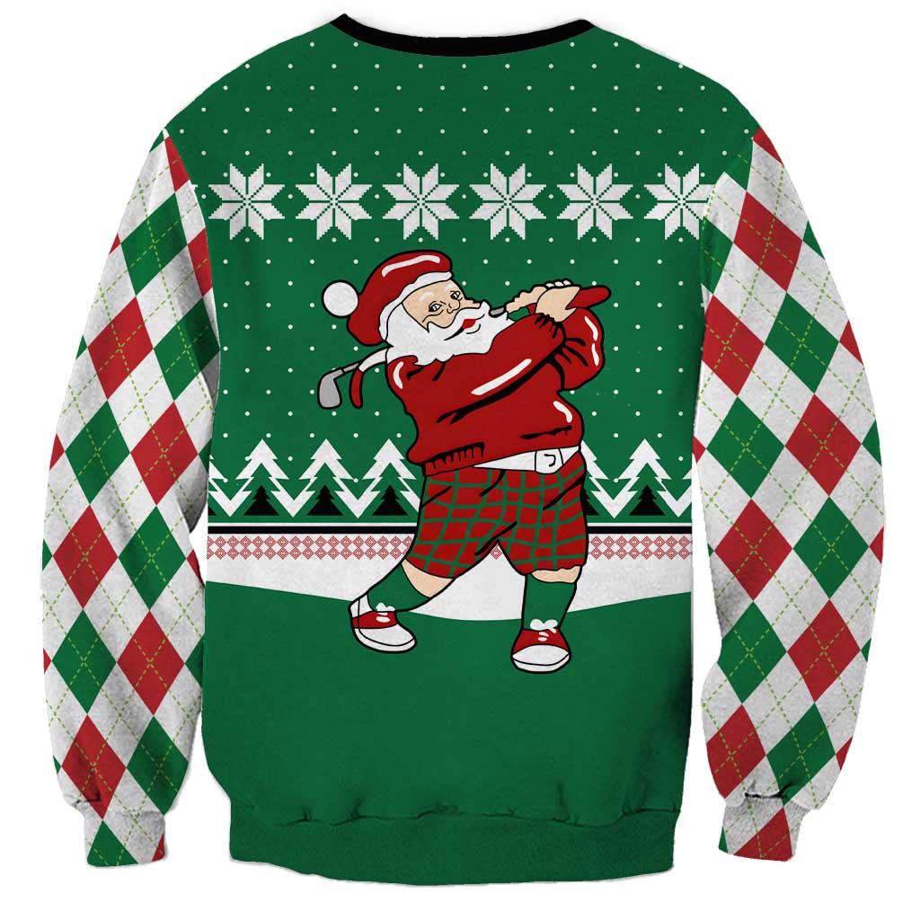 Golfer Santa Christmas Sweatshirt Xmas Holiday Patterns - Wonder Print Shop