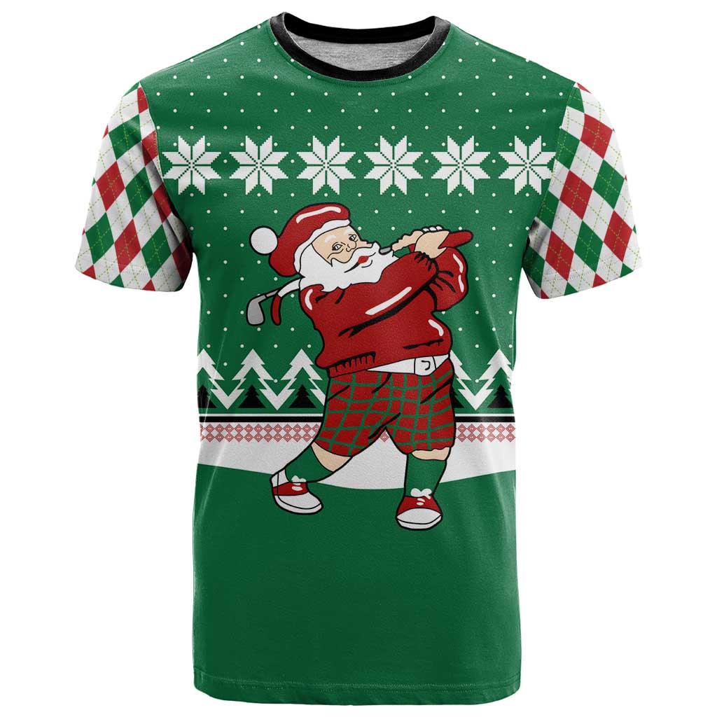 Golfer Santa Christmas T Shirt Xmas Holiday Patterns - Wonder Print Shop
