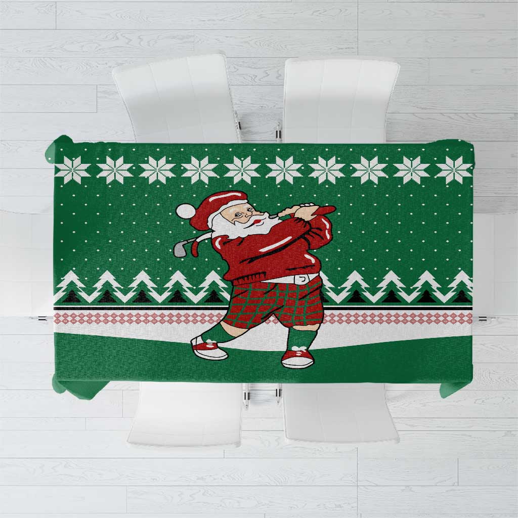 Golfer Santa Christmas Tablecloth Xmas Holiday Patterns - Wonder Print Shop
