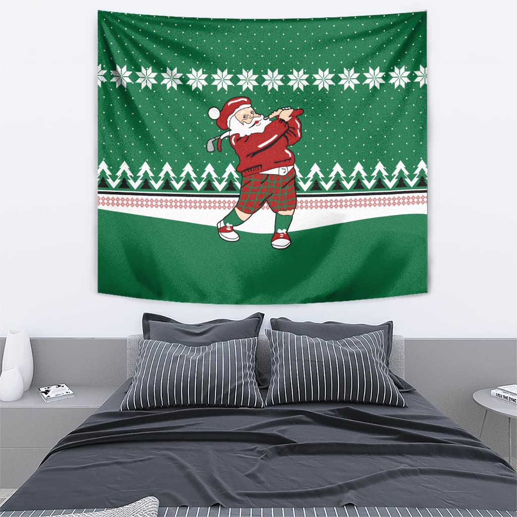 Golfer Santa Christmas Tapestry Xmas Holiday Patterns - Wonder Print Shop