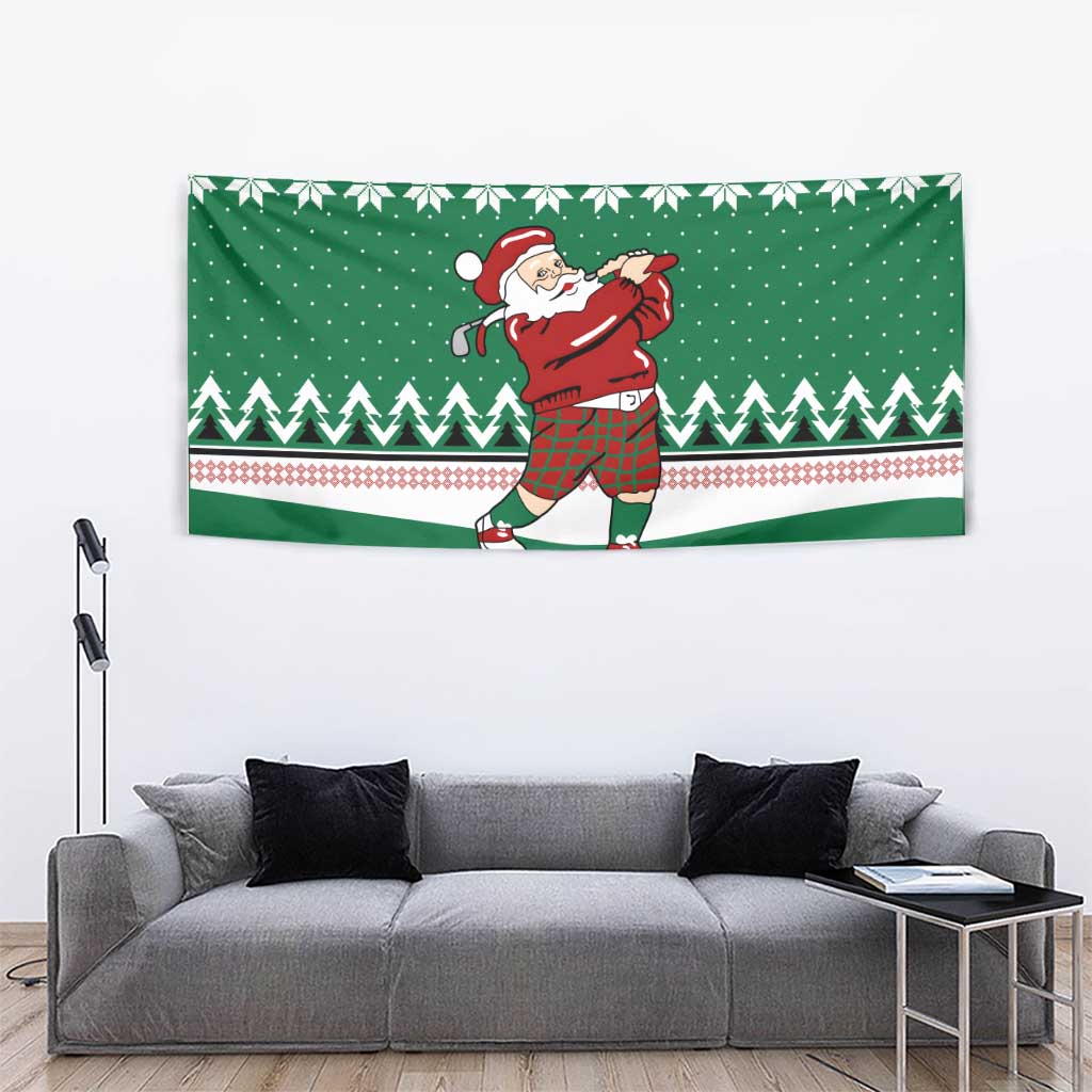 Golfer Santa Christmas Tapestry Xmas Holiday Patterns - Wonder Print Shop
