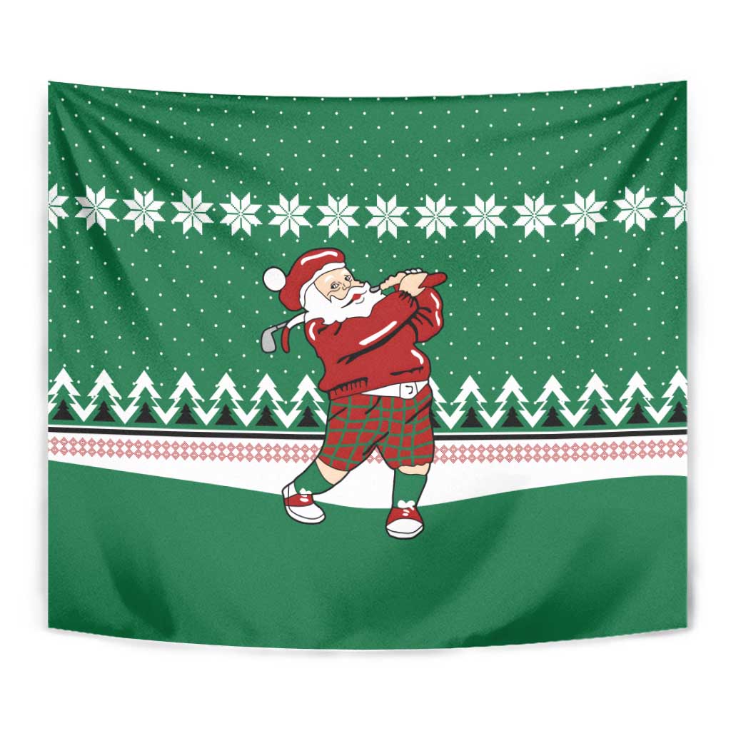 Golfer Santa Christmas Tapestry Xmas Holiday Patterns - Wonder Print Shop