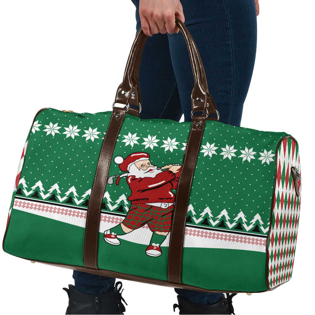 Golfer Santa Christmas Travel Bag Xmas Holiday Patterns - Wonder Print Shop