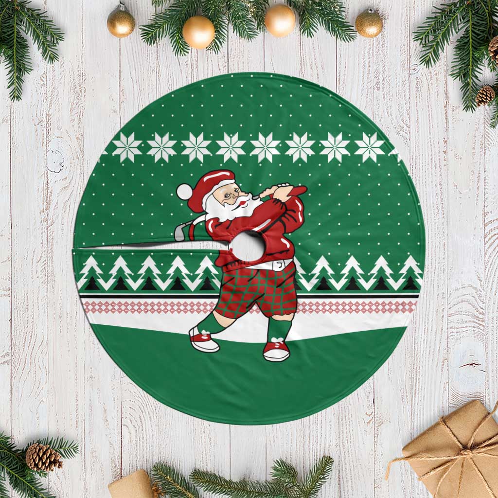 Golfer Santa Christmas Tree Skirt Xmas Holiday Patterns - Wonder Print Shop
