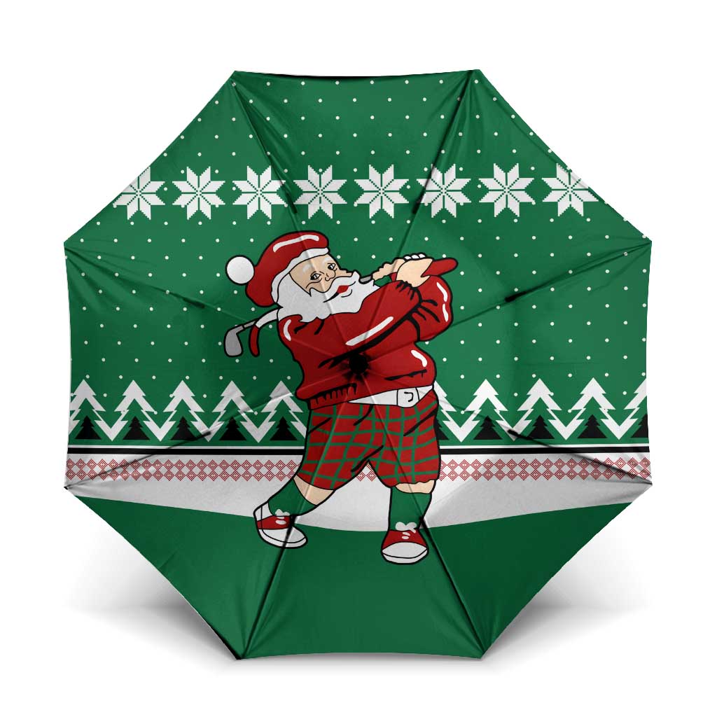 Golfer Santa Christmas Umbrella Xmas Holiday Patterns - Wonder Print Shop