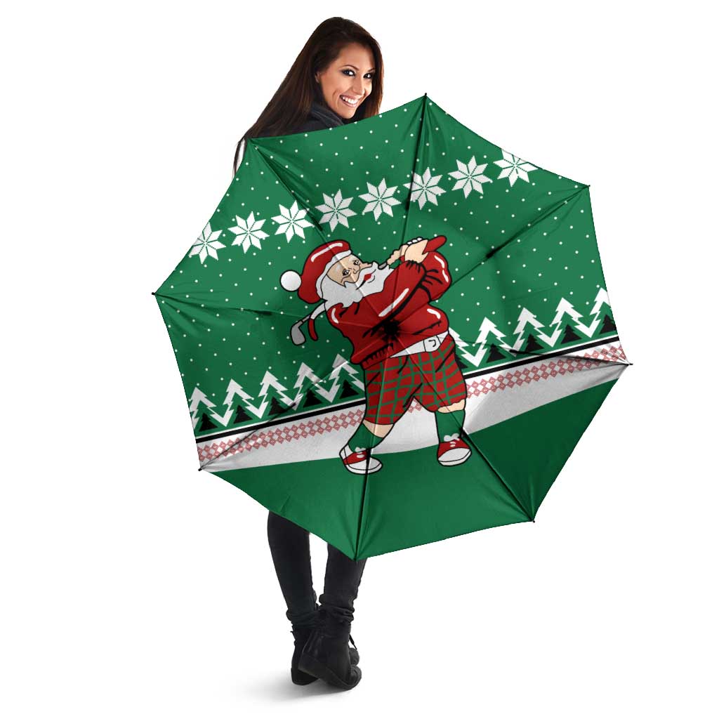 Golfer Santa Christmas Umbrella Xmas Holiday Patterns - Wonder Print Shop