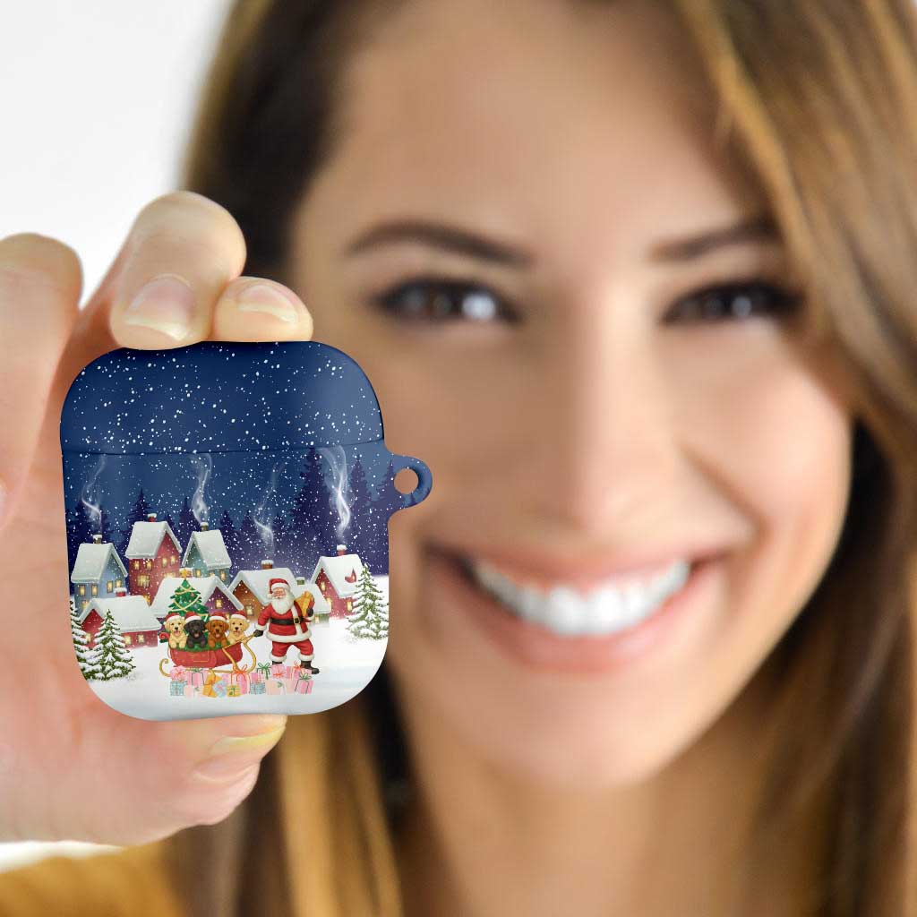 Labrador Retriever Santa Sled Christmas AirPods Case Funny Xmas Holiday Patterns - Wonder Print Shop