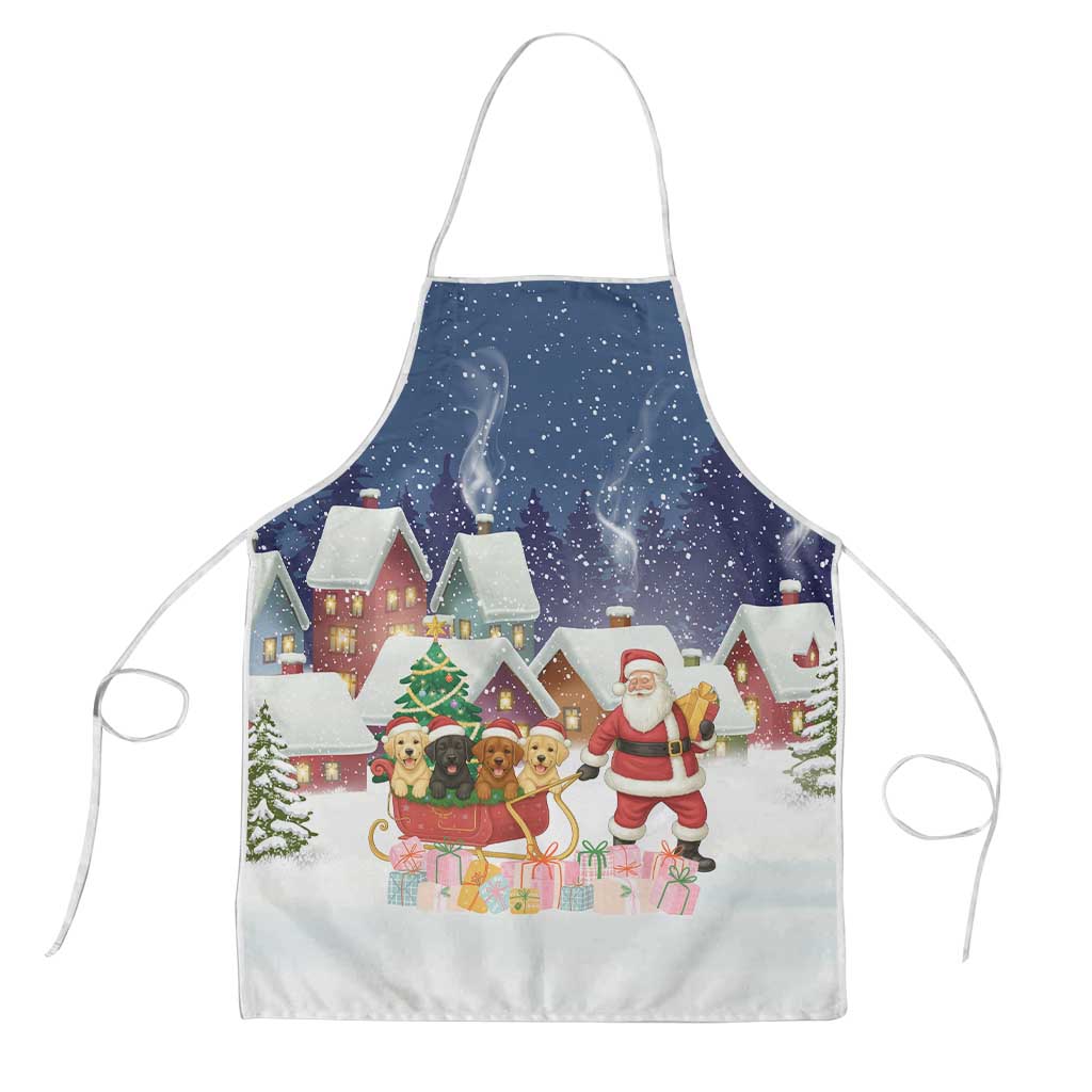 Labrador Retriever Santa Sled Christmas Apron Funny Xmas Holiday Patterns - Wonder Print Shop
