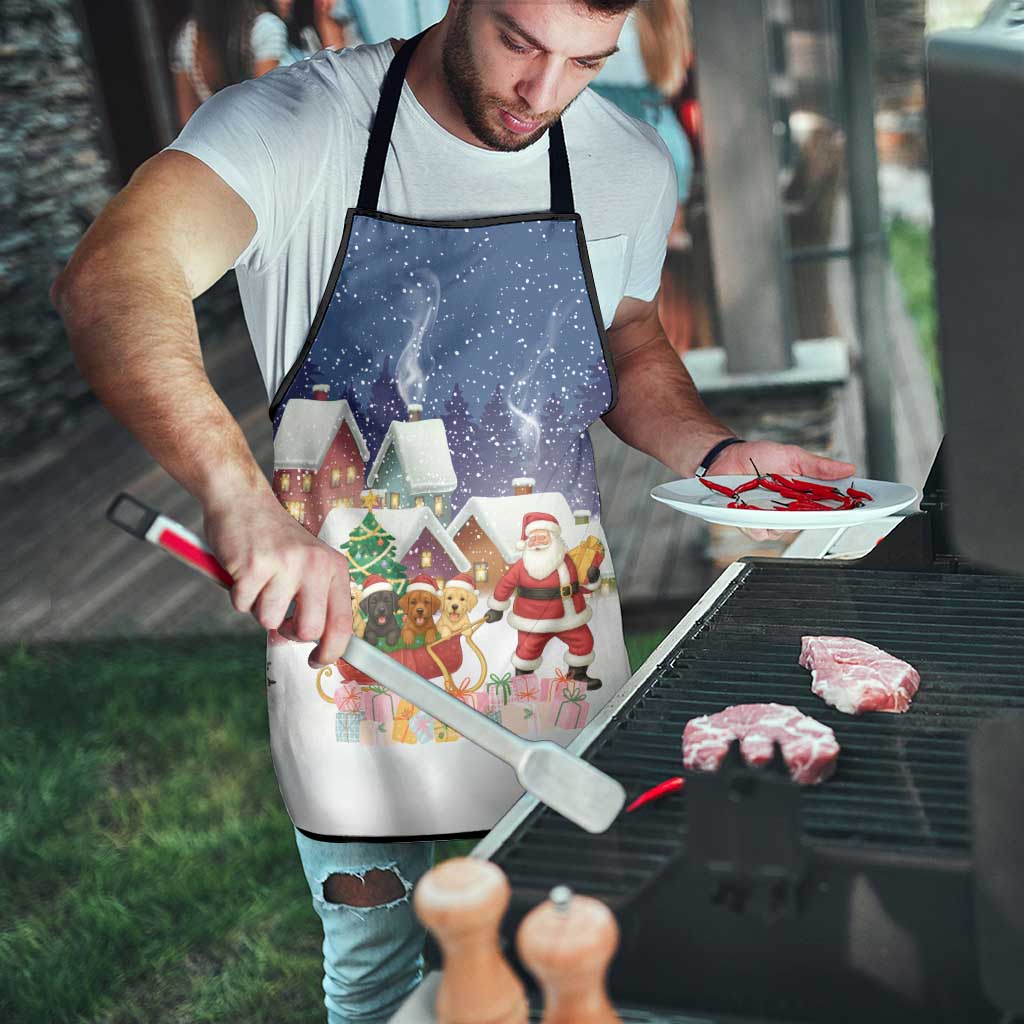 Labrador Retriever Santa Sled Christmas Apron Funny Xmas Holiday Patterns - Wonder Print Shop