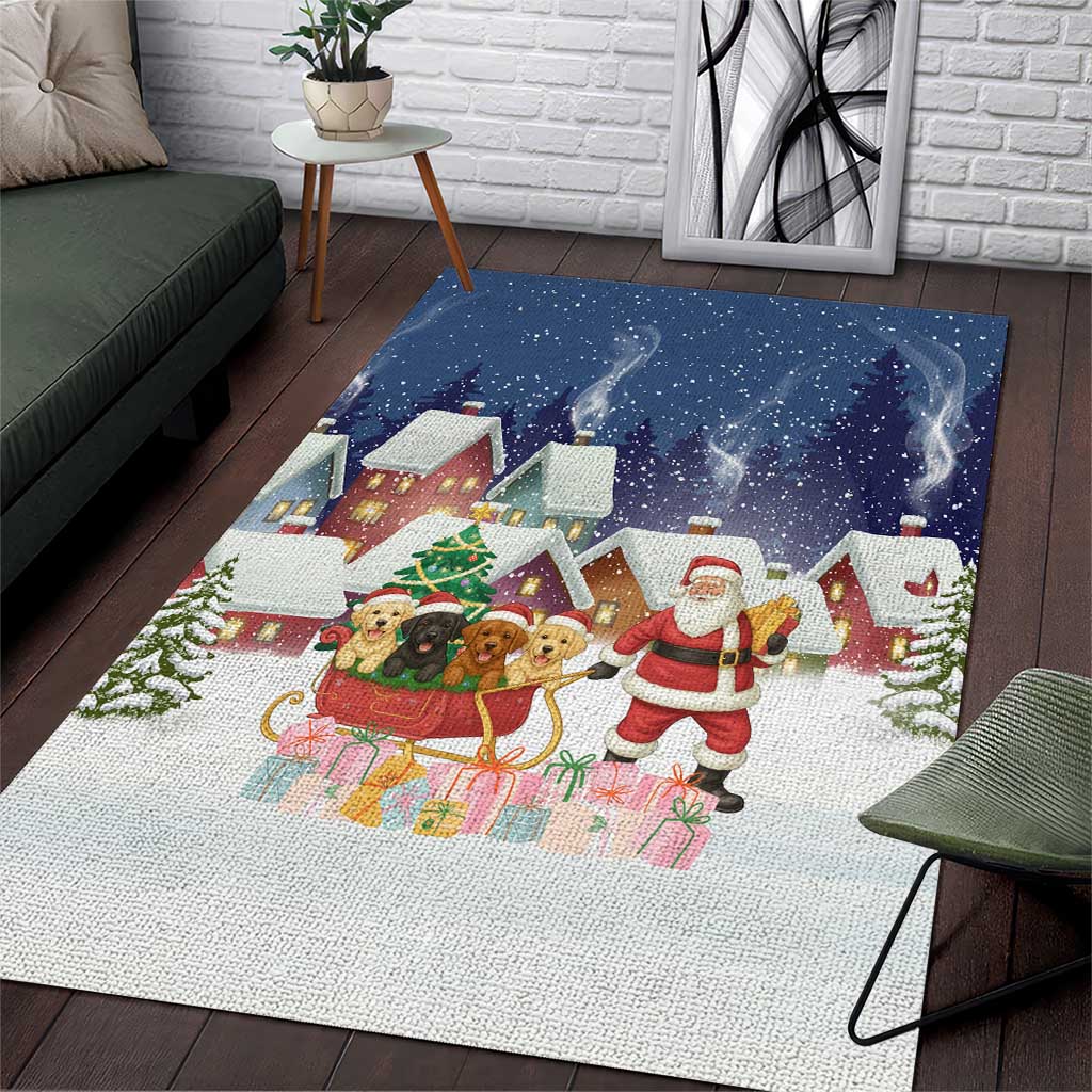 Labrador Retriever Santa Sled Christmas Area Rug Funny Xmas Holiday Patterns - Wonder Print Shop