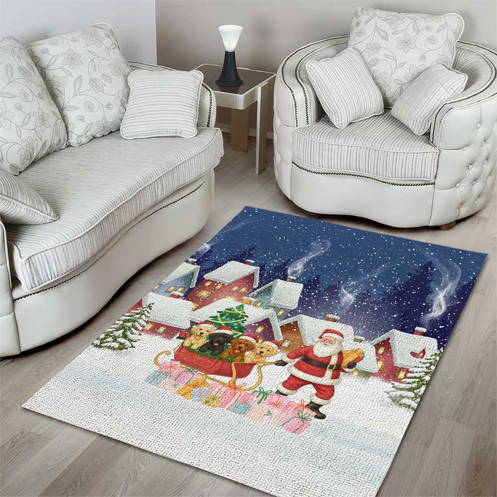 Labrador Retriever Santa Sled Christmas Area Rug Funny Xmas Holiday Patterns - Wonder Print Shop
