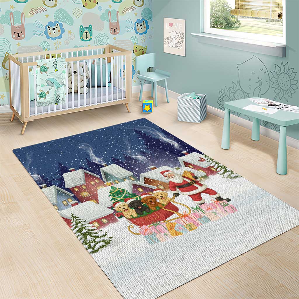 Labrador Retriever Santa Sled Christmas Area Rug Funny Xmas Holiday Patterns - Wonder Print Shop