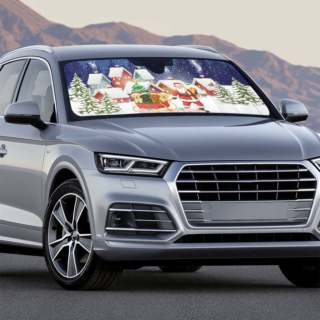 Labrador Retriever Santa Sled Christmas Auto Sun Shade Funny Xmas Holiday Patterns - Wonder Print Shop