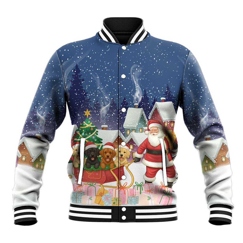 Labrador Retriever Santa Sled Christmas Baseball Jacket Funny Xmas Holiday Patterns - Wonder Print Shop