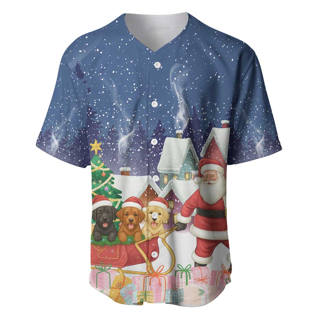 Labrador Retriever Santa Sled Christmas Baseball Jersey Funny Xmas Holiday Patterns - Wonder Print Shop