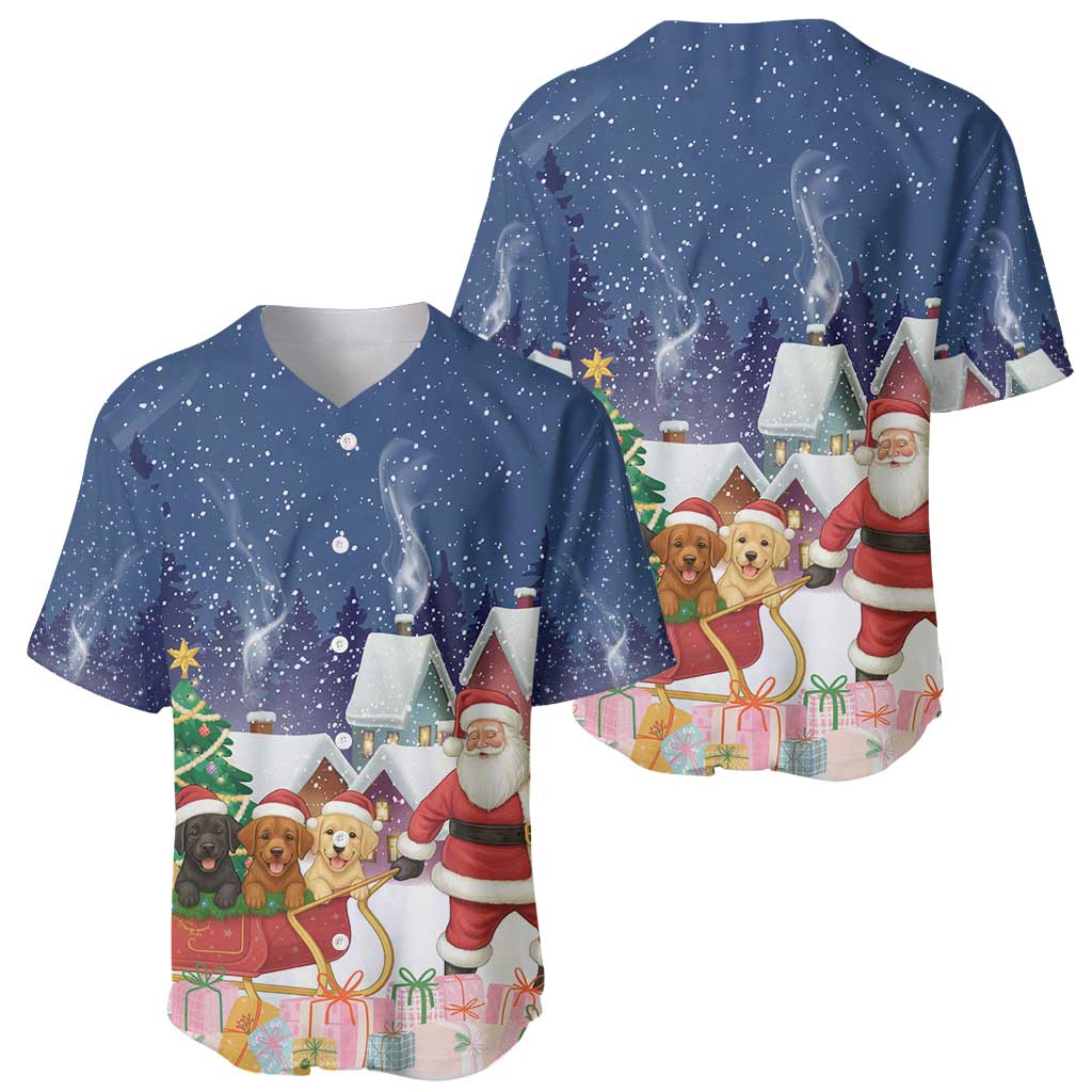Labrador Retriever Santa Sled Christmas Baseball Jersey Funny Xmas Holiday Patterns - Wonder Print Shop