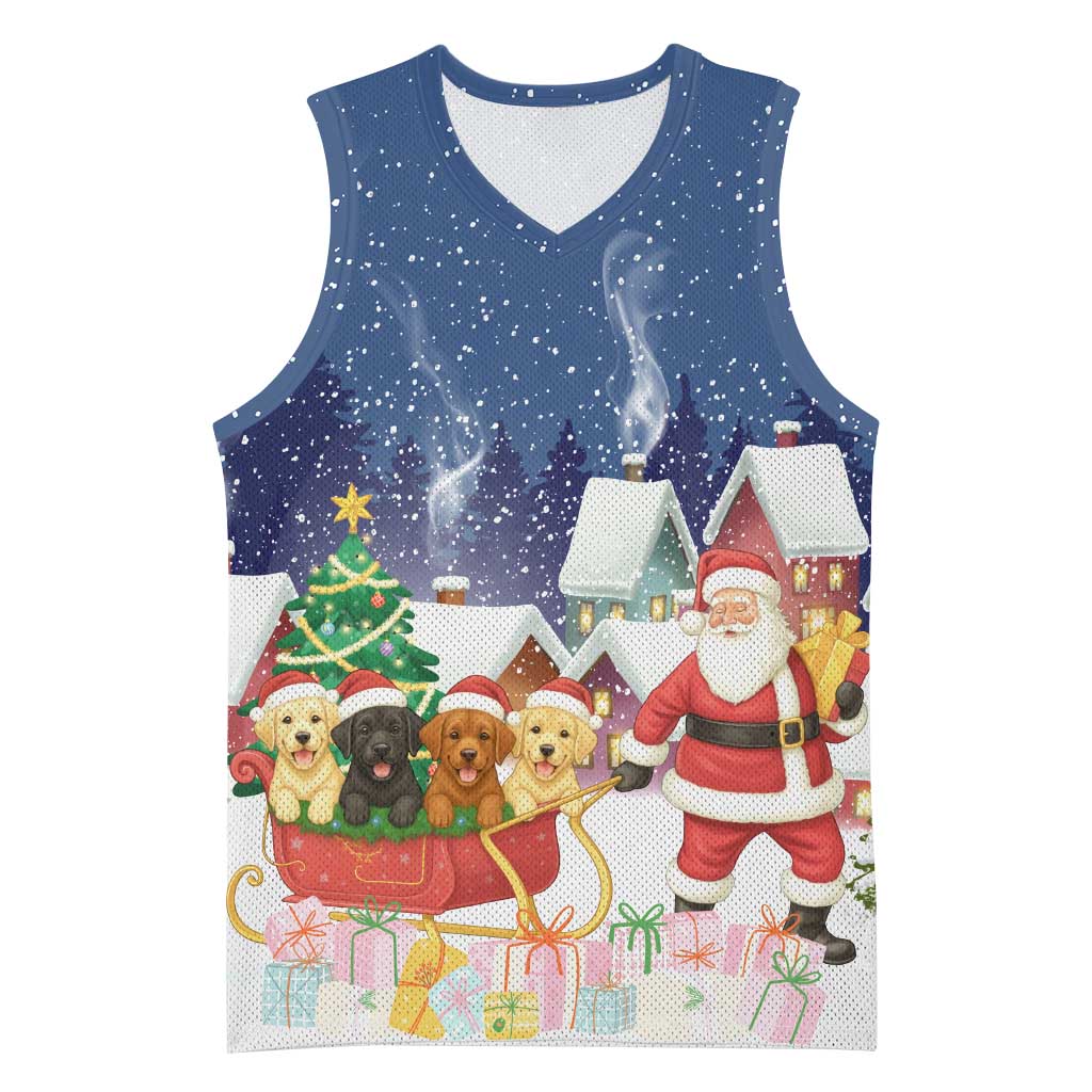 Labrador Retriever Santa Sled Christmas Basketball Jersey Funny Xmas Holiday Patterns - Wonder Print Shop