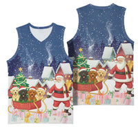 Labrador Retriever Santa Sled Christmas Basketball Jersey Funny Xmas Holiday Patterns - Wonder Print Shop