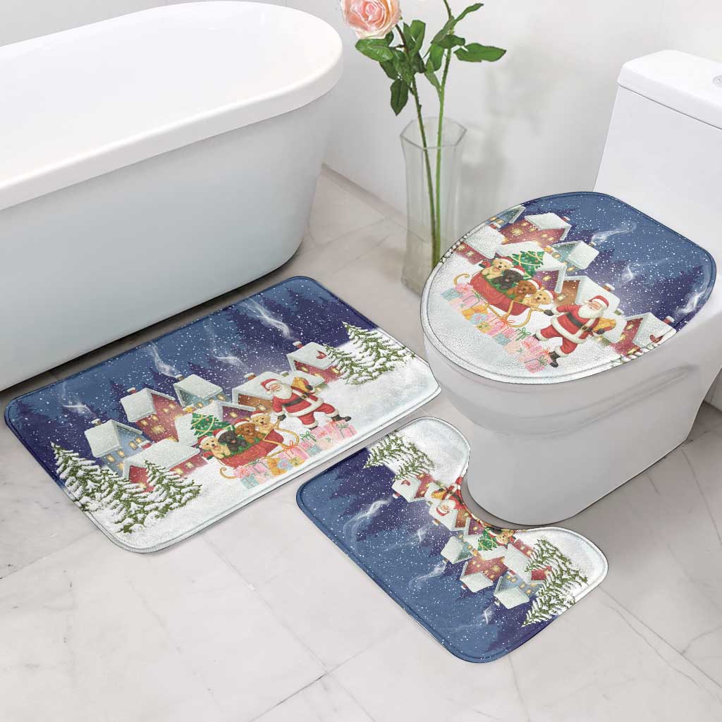 Labrador Retriever Santa Sled Christmas Bathroom Set Funny Xmas Holiday Patterns - Wonder Print Shop