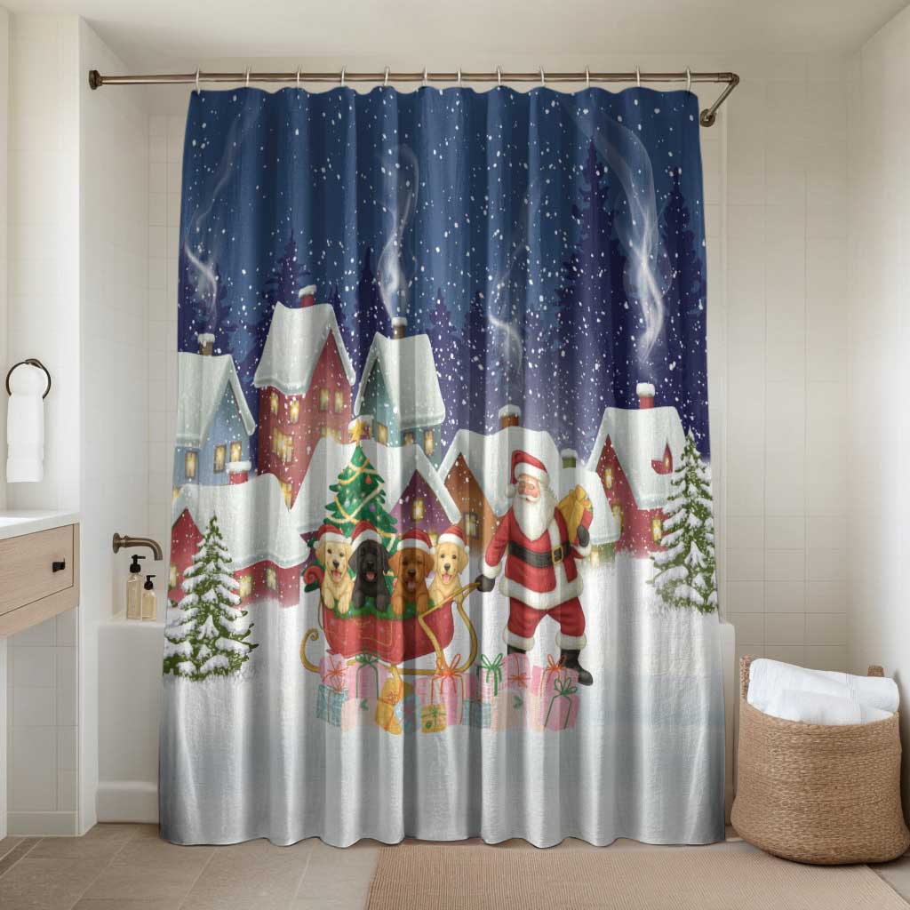 Labrador Retriever Santa Sled Christmas Bathroom Set Funny Xmas Holiday Patterns - Wonder Print Shop