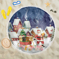 Labrador Retriever Santa Sled Christmas Beach Blanket Funny Xmas Holiday Patterns - Wonder Print Shop