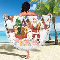 Labrador Retriever Santa Sled Christmas Beach Blanket Funny Xmas Holiday Patterns - Wonder Print Shop