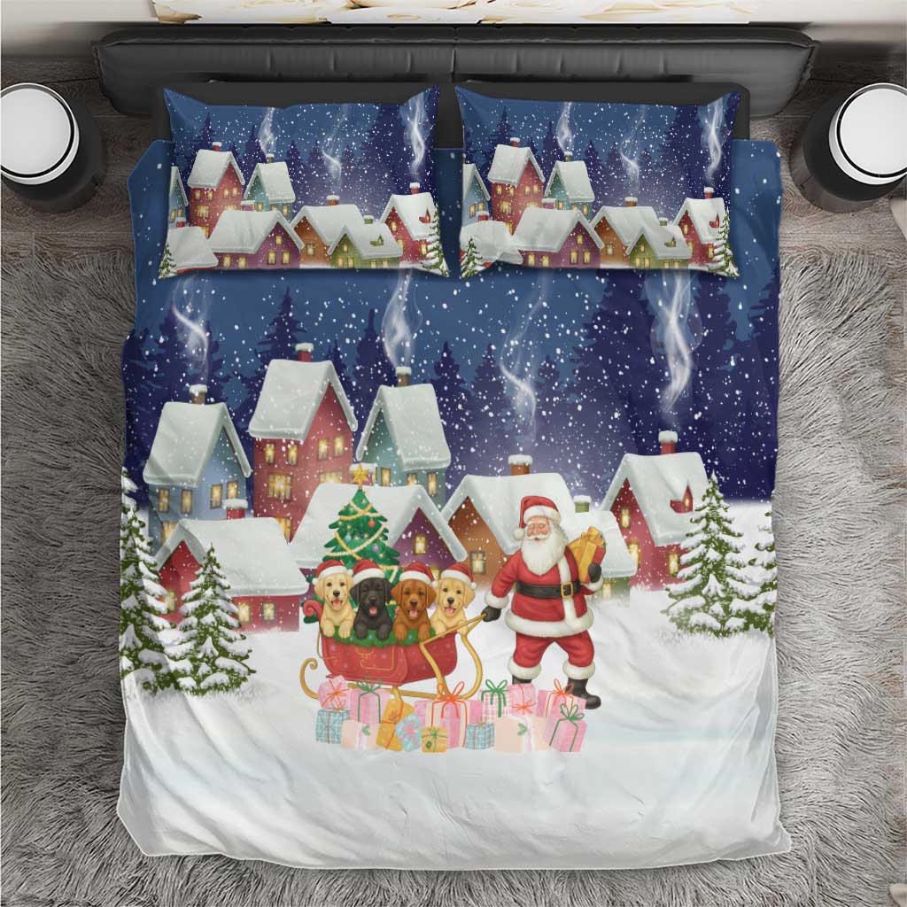 Labrador Retriever Santa Sled Christmas Bedding Set Funny Xmas Holiday Patterns - Wonder Print Shop