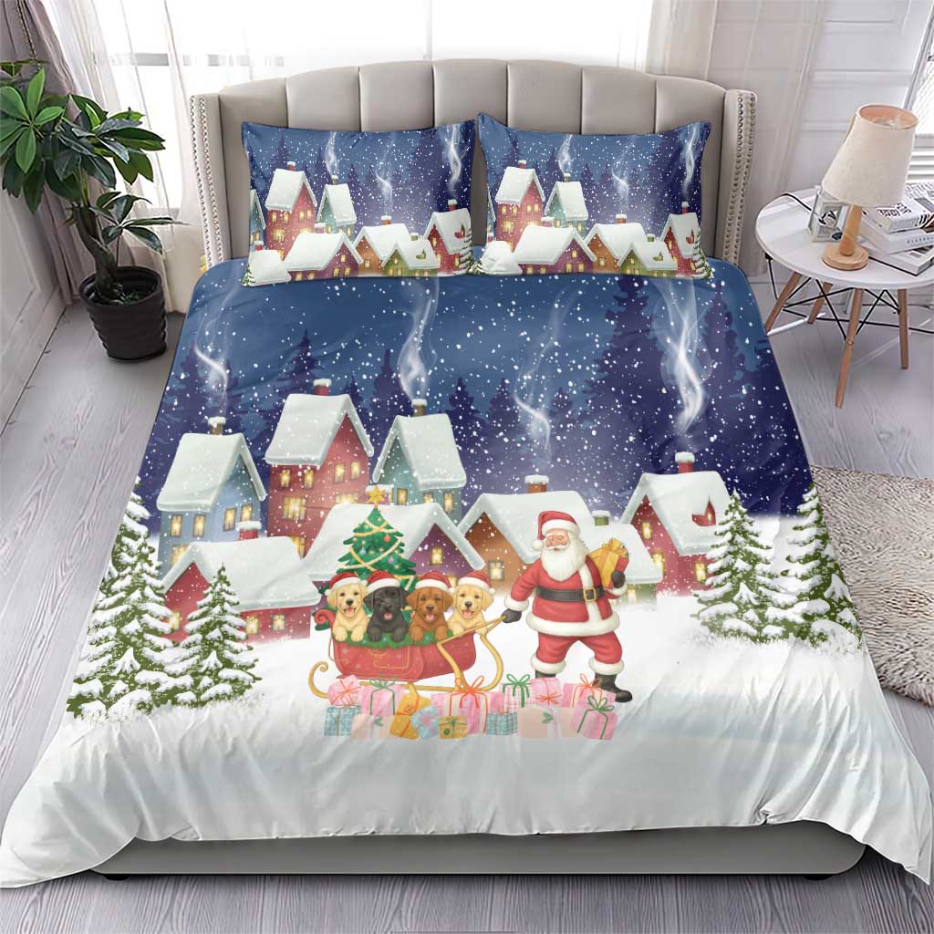 Labrador Retriever Santa Sled Christmas Bedding Set Funny Xmas Holiday Patterns - Wonder Print Shop