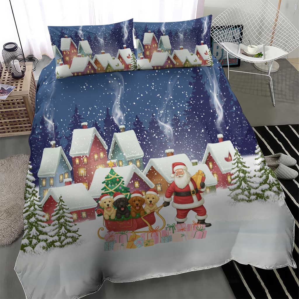 Labrador Retriever Santa Sled Christmas Bedding Set Funny Xmas Holiday Patterns - Wonder Print Shop