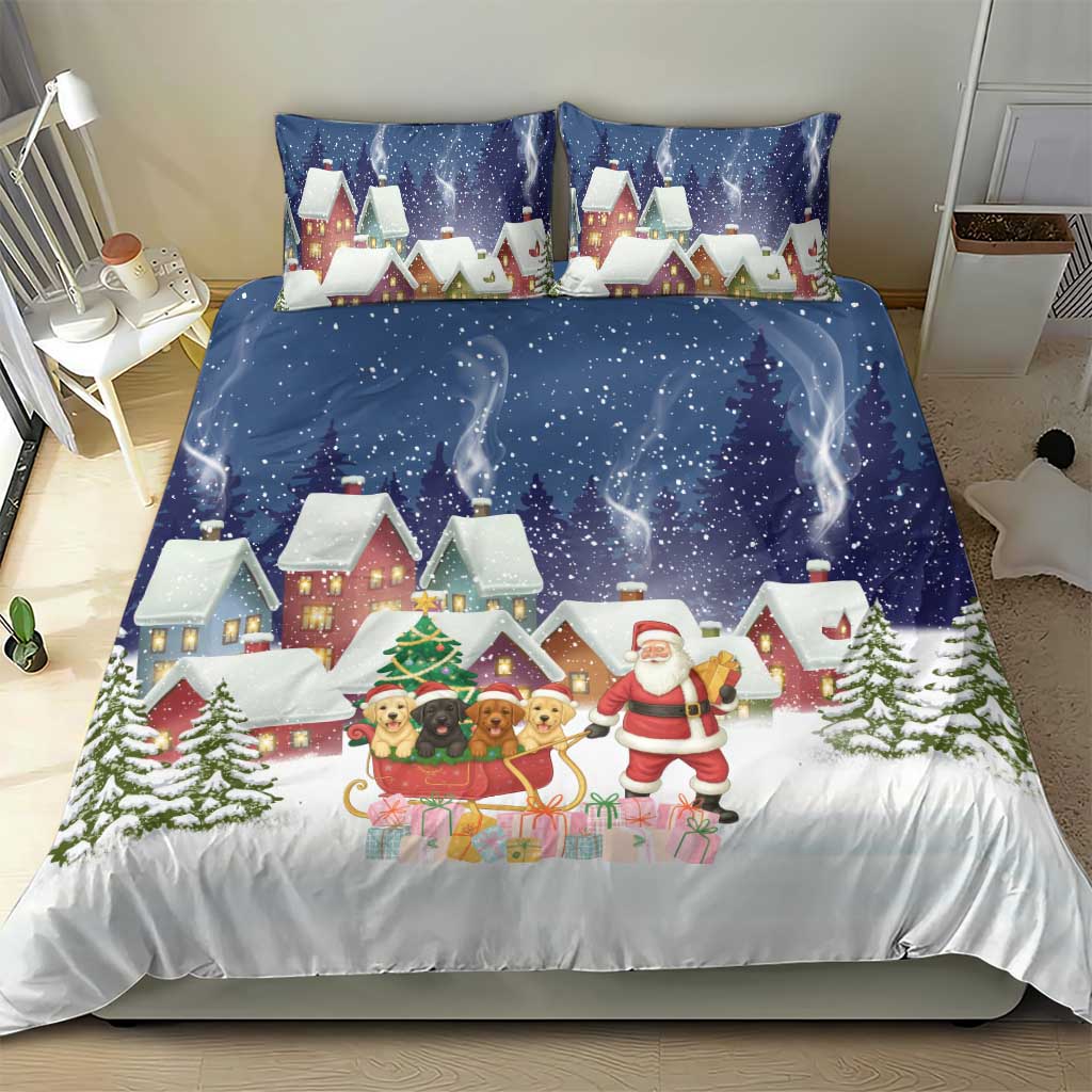 Labrador Retriever Santa Sled Christmas Bedding Set Funny Xmas Holiday Patterns - Wonder Print Shop