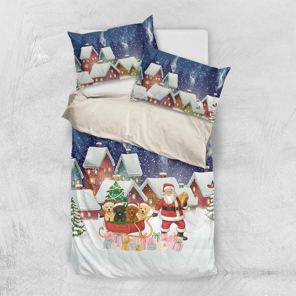Labrador Retriever Santa Sled Christmas Bedding Set Funny Xmas Holiday Patterns - Wonder Print Shop