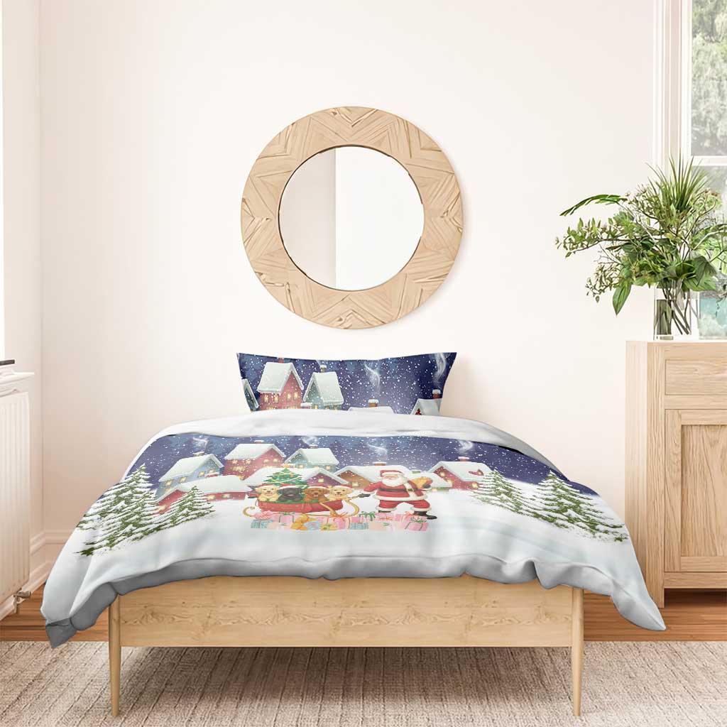 Labrador Retriever Santa Sled Christmas Bedding Set Funny Xmas Holiday Patterns - Wonder Print Shop