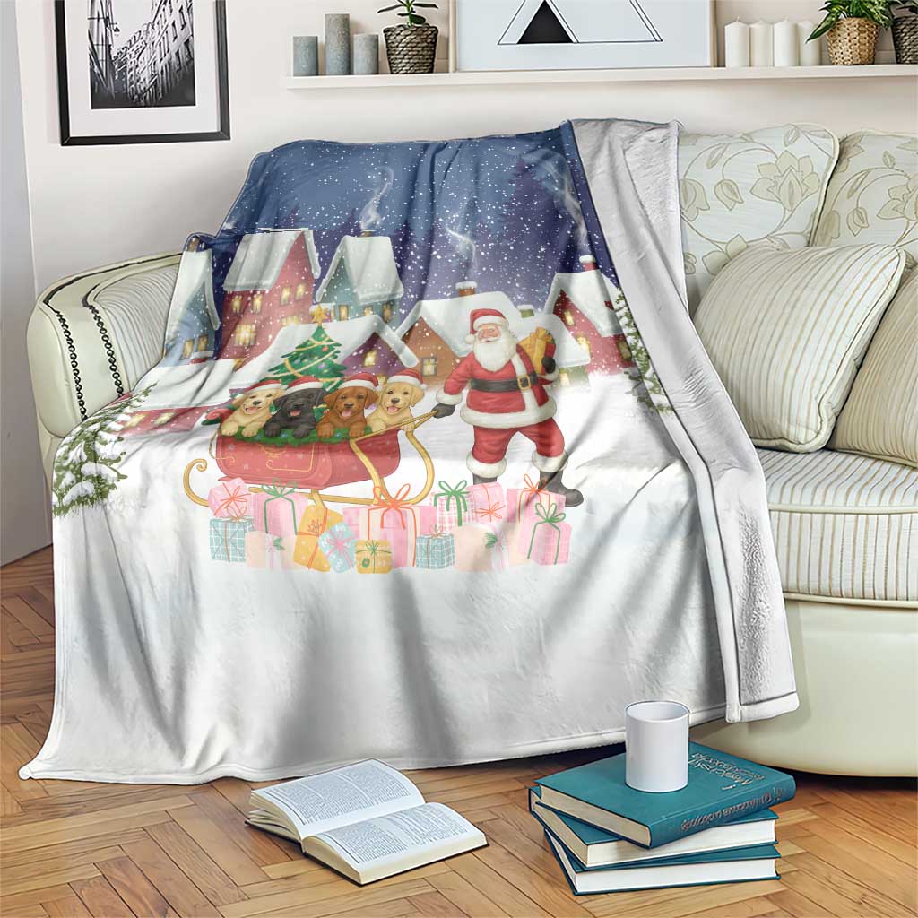 Labrador Retriever Santa Sled Christmas Blanket Funny Xmas Holiday Patterns - Wonder Print Shop